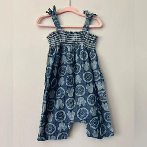 Disney Baby Minnie Mouse Romper  | Chambray Smocked | 6-9M